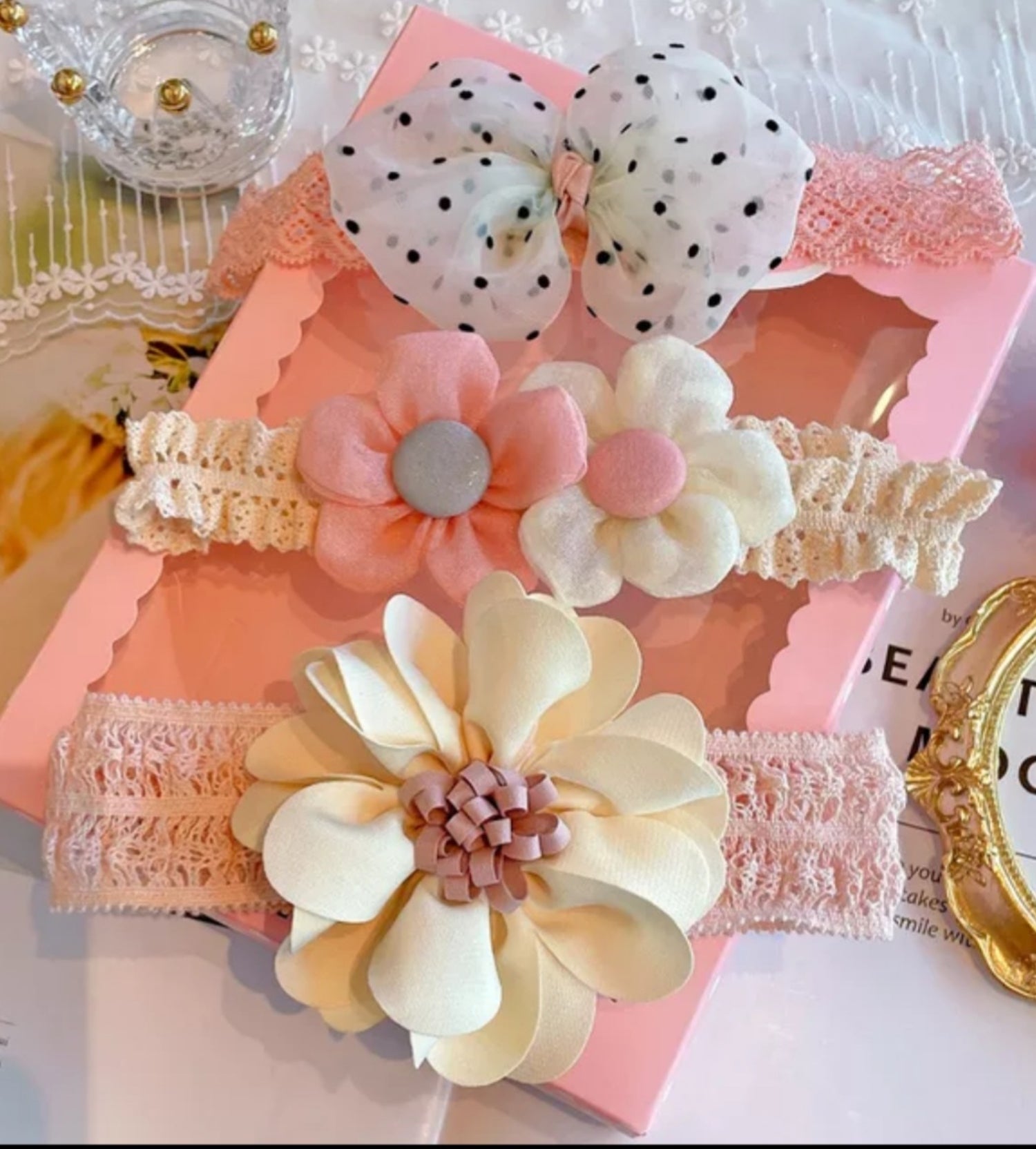 Diademas Para Bebe Set De 3 Recién Nacido Niña – Miry Pink Kawaii Shop